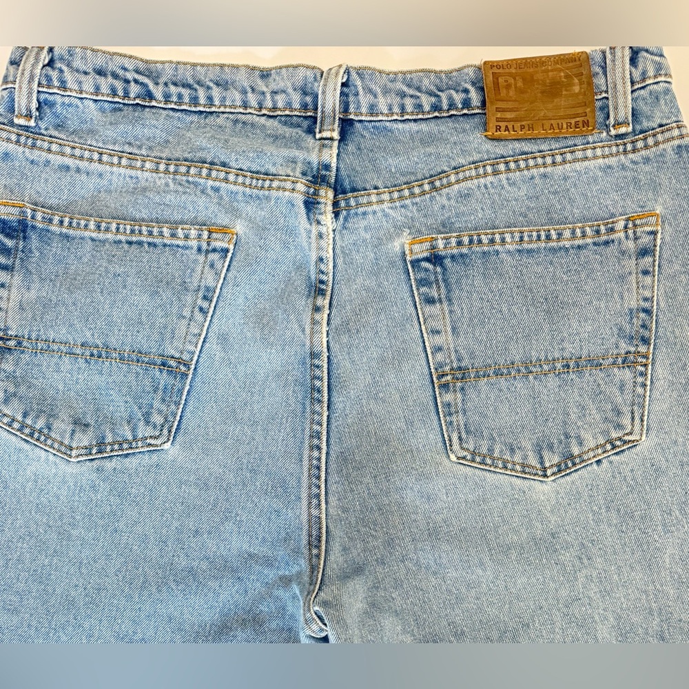 Polo Ralph Lauren Jeans 38x30 Straight Leg Light Wash Distressed Mens - Picture 5 of 9